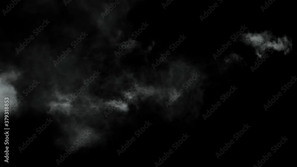 Realistic misty smoke and rain, smoke drifting to the right with alpha