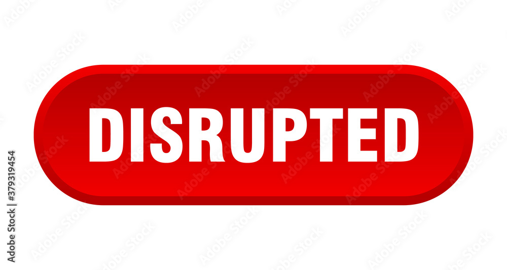 disrupted button. rounded sign on white background disrupted button. rounded sign on white background
