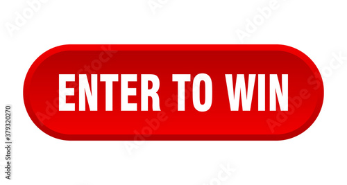 enter to win button. rounded sign on white background