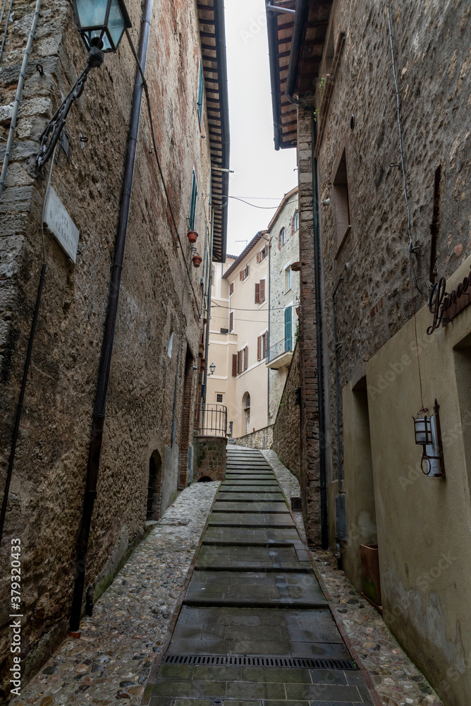 architecture of alleys and buildings in the town of Acquasparta