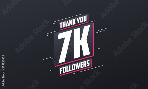 Thank you 7K followers, Greeting card template for social networks.