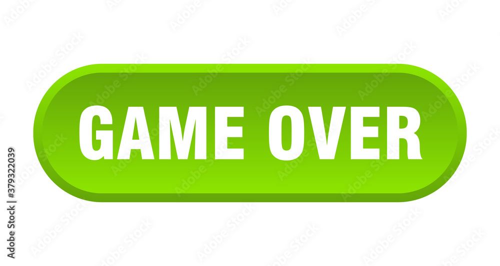 game over button. rounded sign on white background game over button. rounded sign on white background