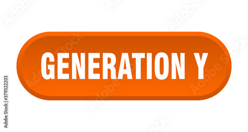 generation y button. rounded sign on white background