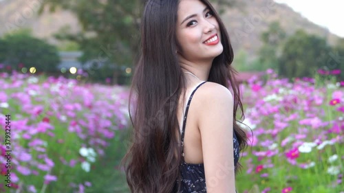 girl in a field of flowers