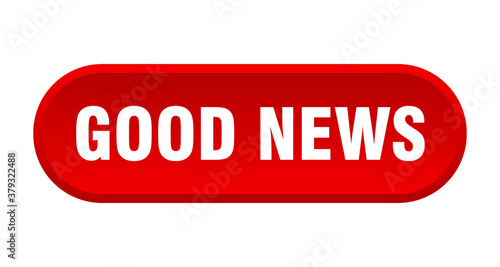 good news button. rounded sign on white background