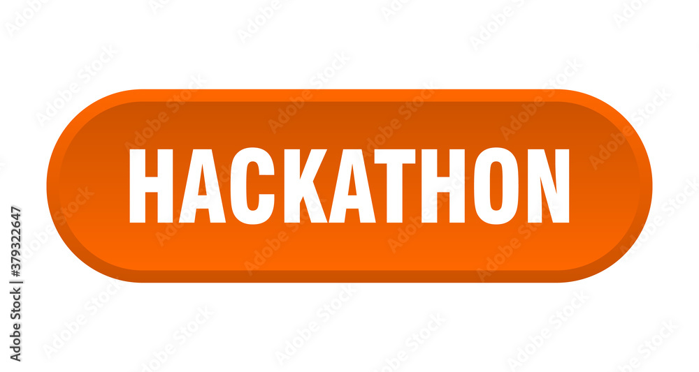 hackathon button. rounded sign on white background hackathon button. rounded sign on white background