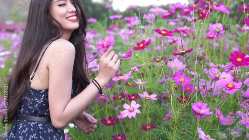 girl in the field of flowers