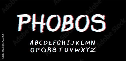 Scary style alphabet .EPS 10 Included. Simple energy effect.