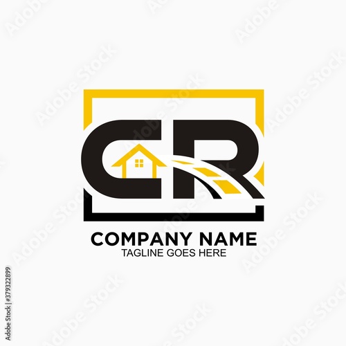 Letter CR initial logo for realestate design