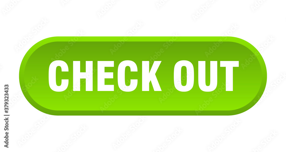 check out button. rounded sign on white background check out button. rounded sign on white background
