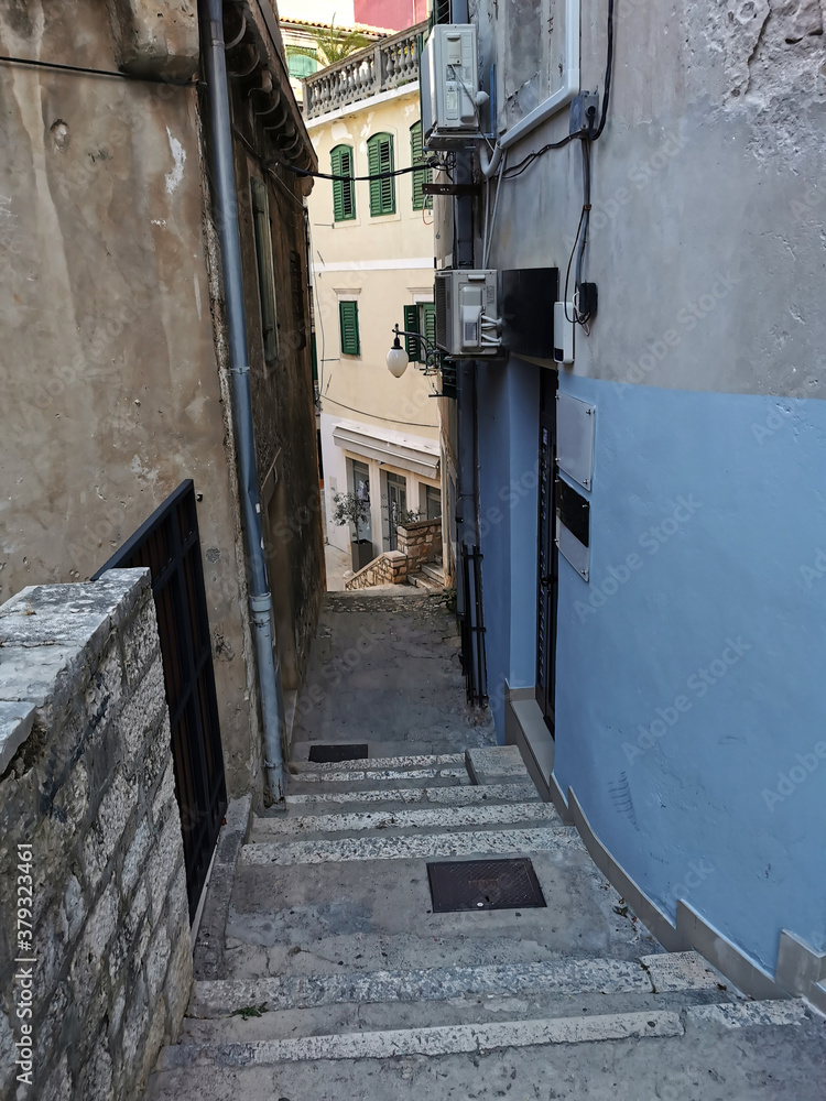 Street with a historic architecture in Sibenik Street with a historic architecture in Sibenik