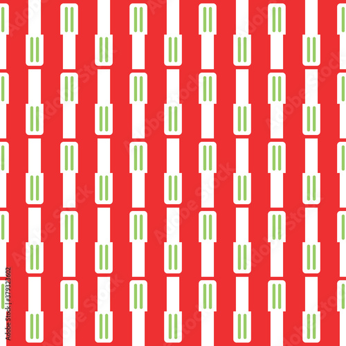 Vector seamless pattern texture background with geometric shapes, colored in red, green, white colors.