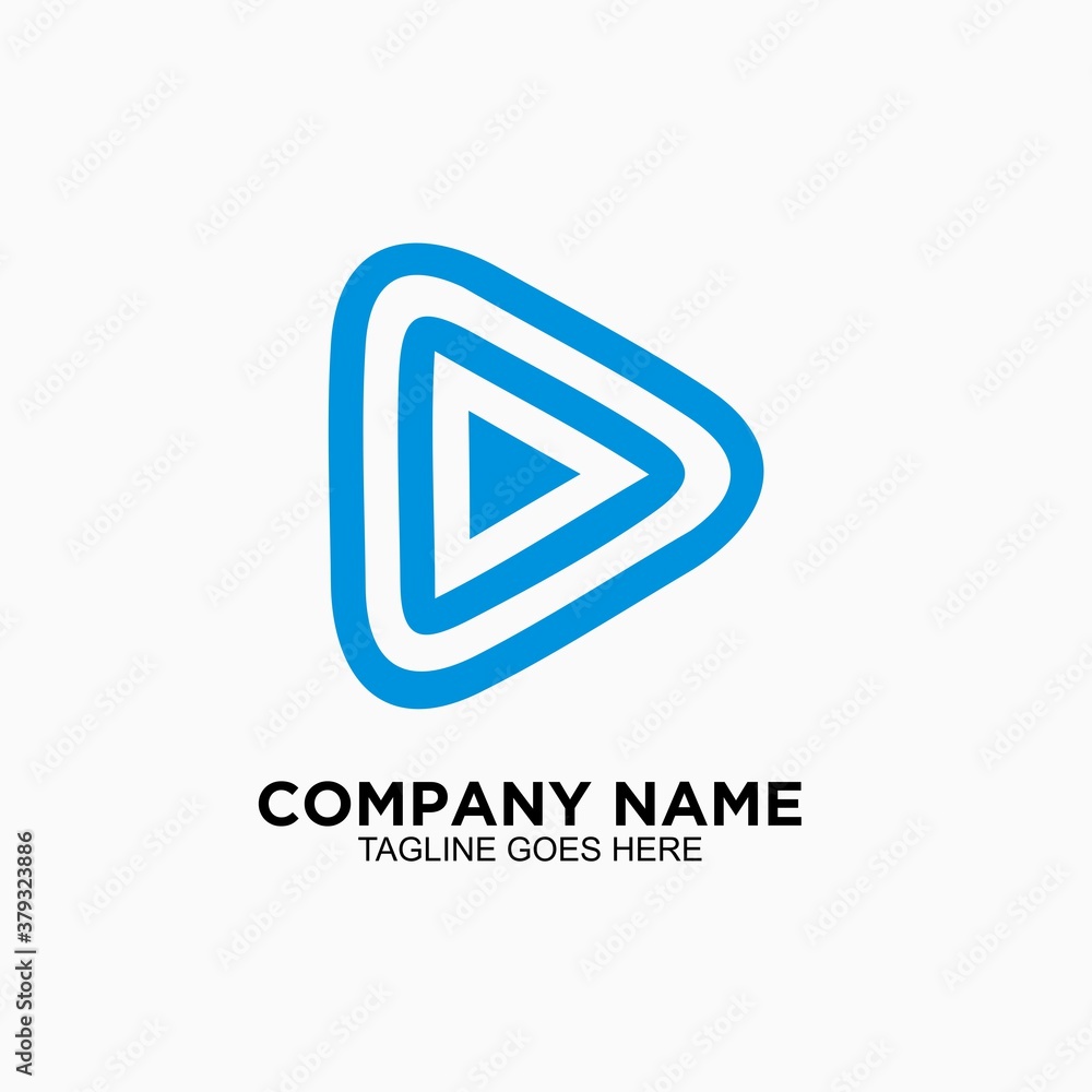 Play button or triangle logo with clear and simple design Play button or triangle logo with clear and simple design