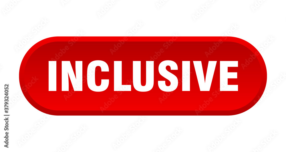 inclusive button. rounded sign on white background inclusive button. rounded sign on white background