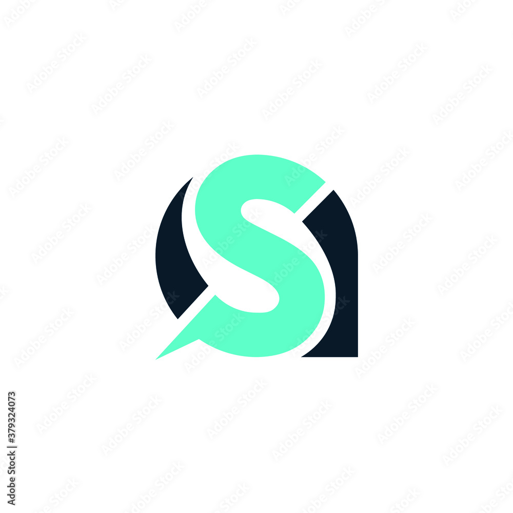 Minimalist abstract letter SA or AS logo Minimalist abstract letter SA or AS logo