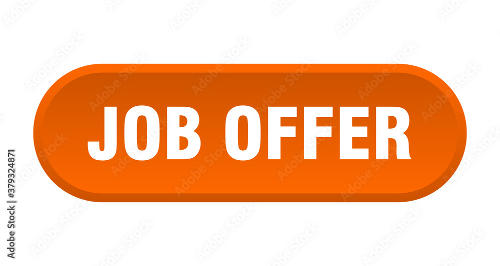 job offer button. rounded sign on white background job offer button. rounded sign on white background