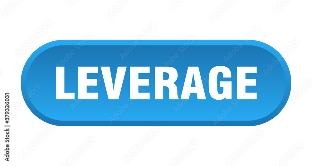 leverage button. rounded sign on white background leverage button. rounded sign on white background