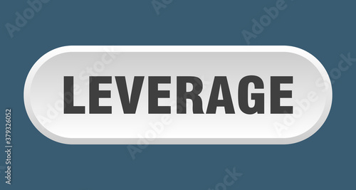 leverage button. rounded sign on white background