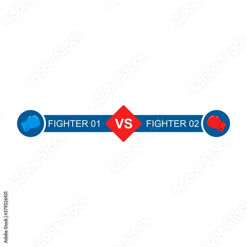 Versus Battle template vector. Boxing gloves fight. VS icon for game