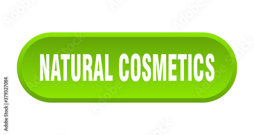 natural cosmetics button. rounded sign on white background