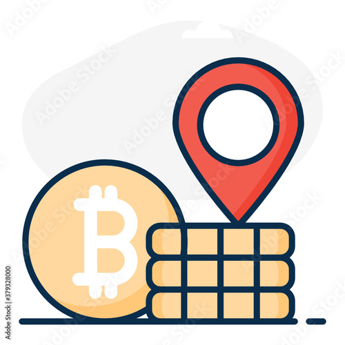 
Editable vector design of bitcoin location icon
