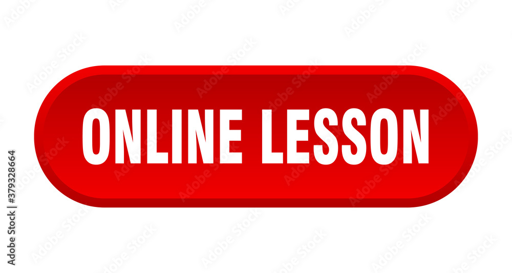 online lesson button. rounded sign on white background online lesson button. rounded sign on white background
