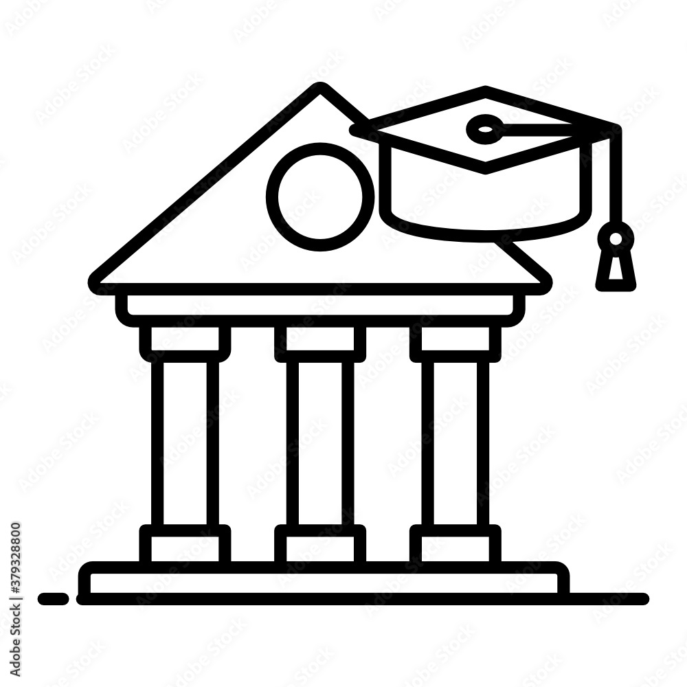 Bank building with mortarboard, banking education concept icon
Bank building with mortarboard, banking education concept icon