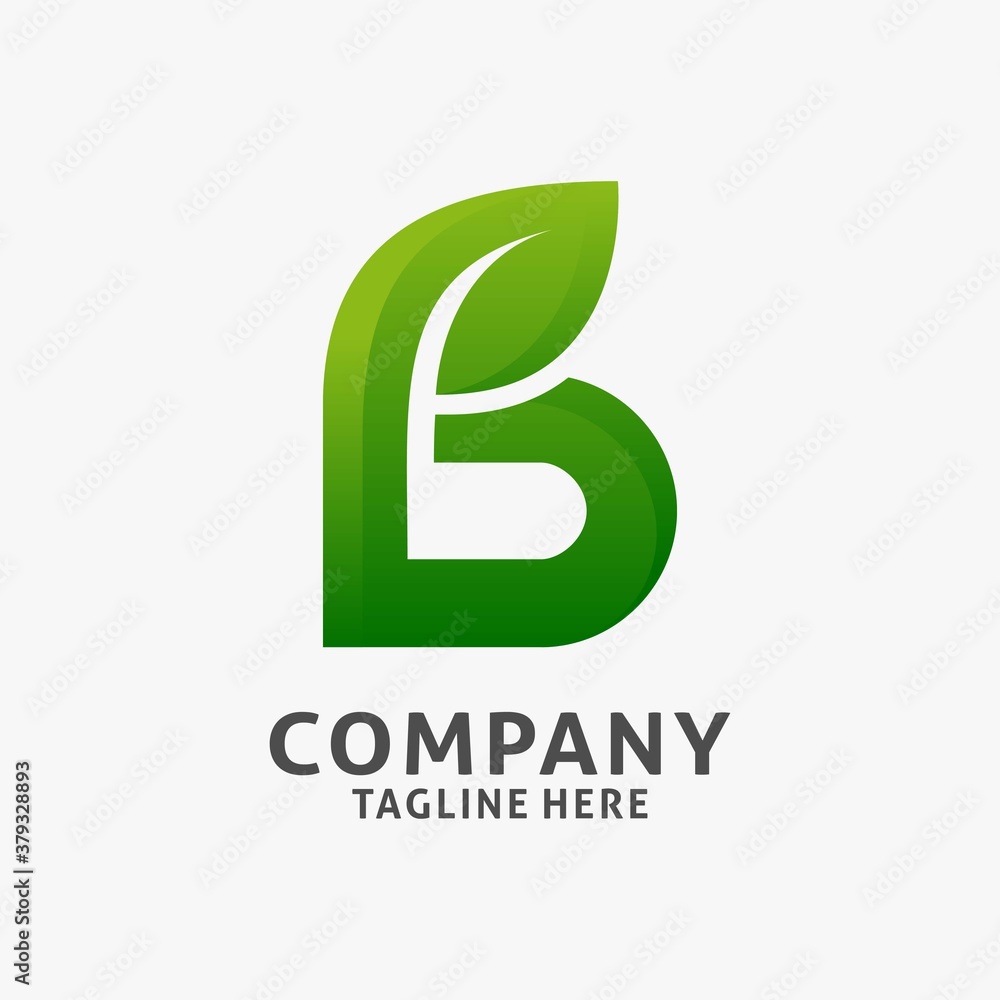 Letter B leaf logo design