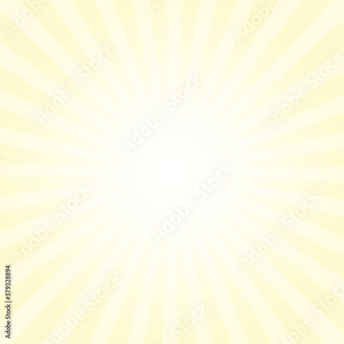Sunburst background. Lemon Chiffon yellow radiate sun beam burst effect. Sunbeam light flash boom. Sunrise glow burst. Solar radiance glare, retro design illustration.
