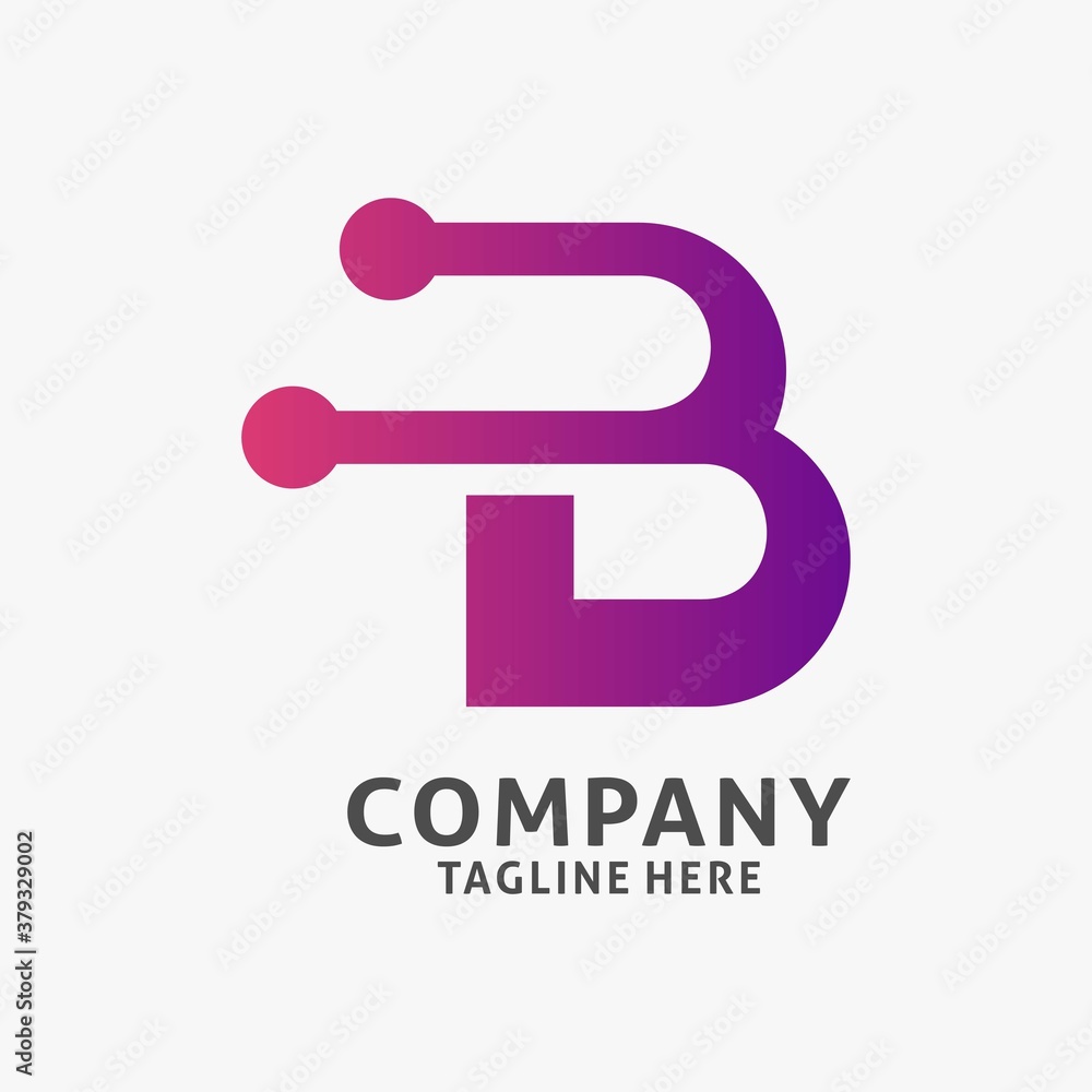 Letter B tech logo design