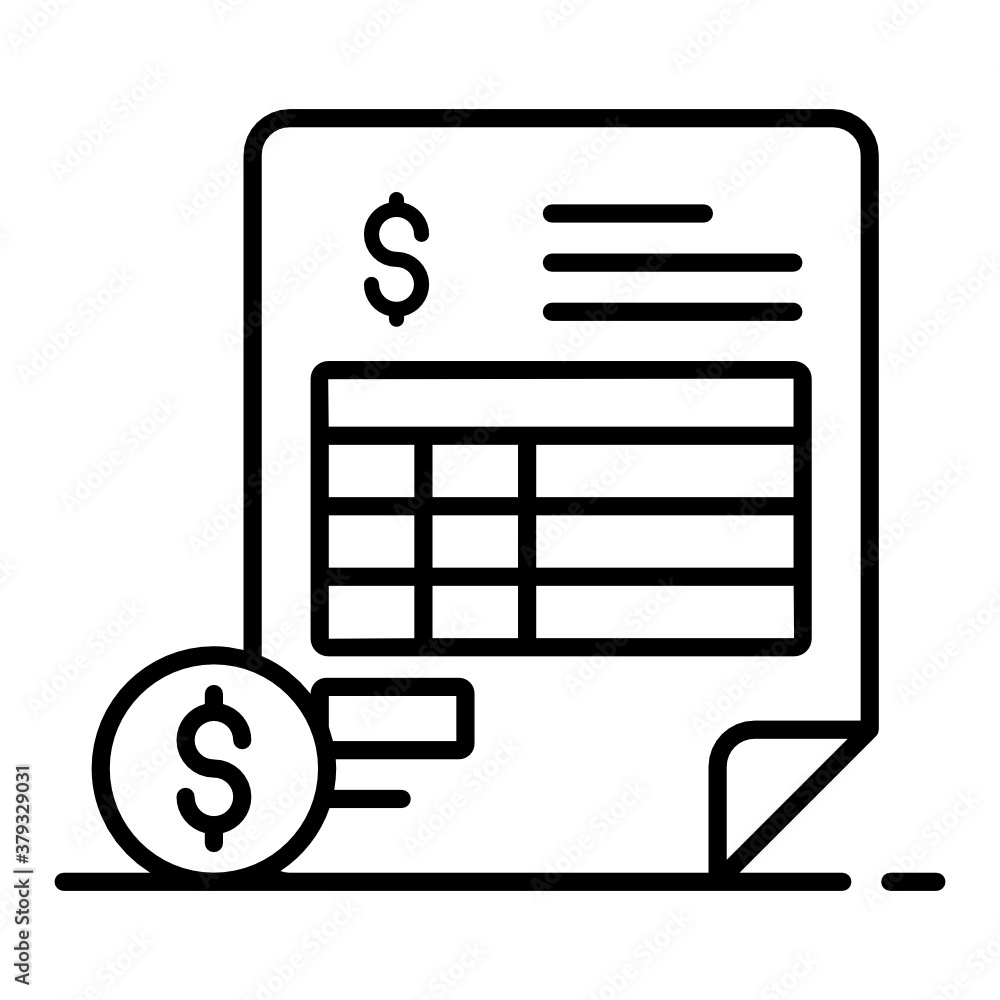 A flat design of bank statement icon
A flat design of bank statement icon