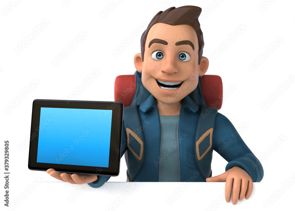 Fun illustration of a 3D cartoon backpacker Fun illustration of a 3D cartoon backpacker