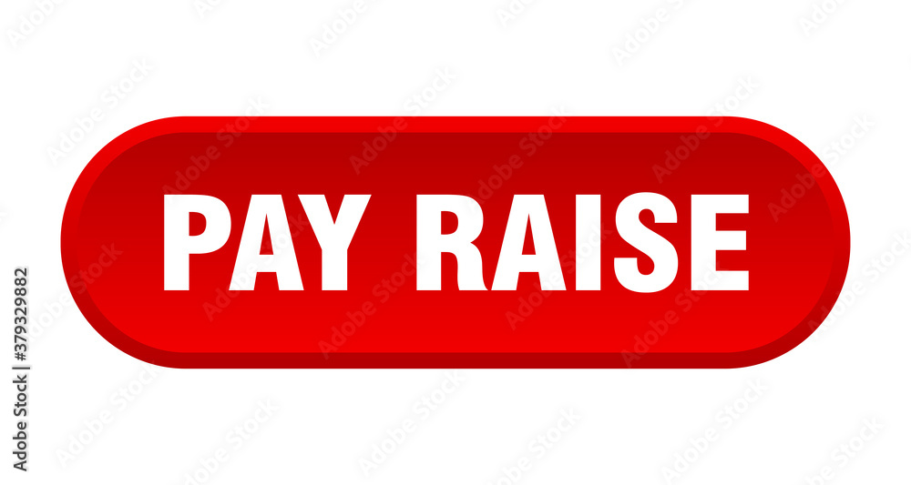 pay raise button. rounded sign on white background pay raise button. rounded sign on white background