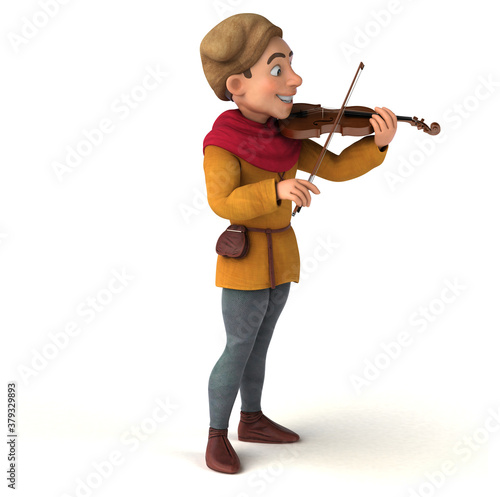 3D Illustration of a medieval volonist