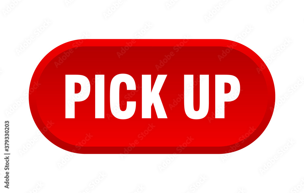 pick up button. rounded sign on white background pick up button. rounded sign on white background