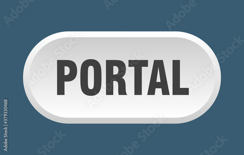 portal button. rounded sign on white background