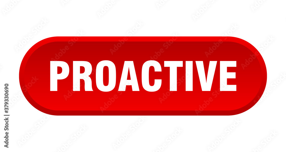 proactive button. rounded sign on white background proactive button. rounded sign on white background