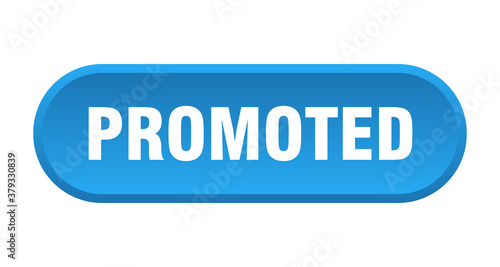 promoted button. rounded sign on white background