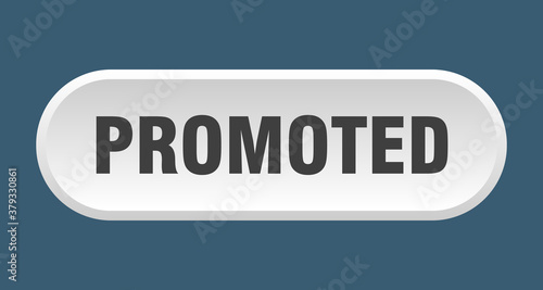 promoted button. rounded sign on white background