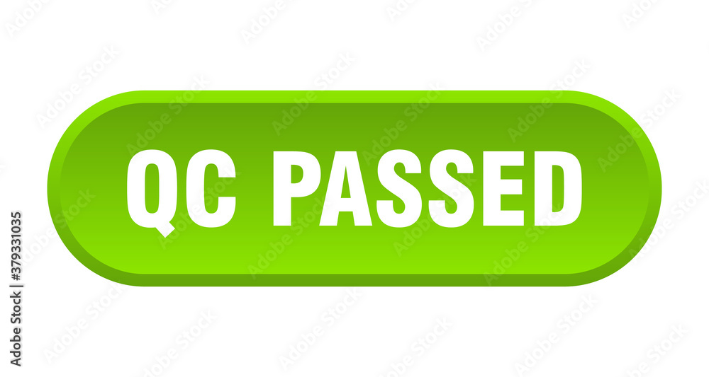 qc passed button. rounded sign on white background qc passed button. rounded sign on white background