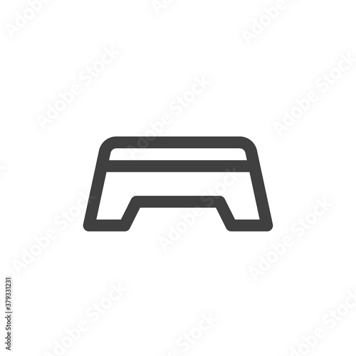 Jump squat step line icon. linear style sign for mobile concept and web design. Sport bench outline vector icon. Symbol, logo illustration. Vector graphics