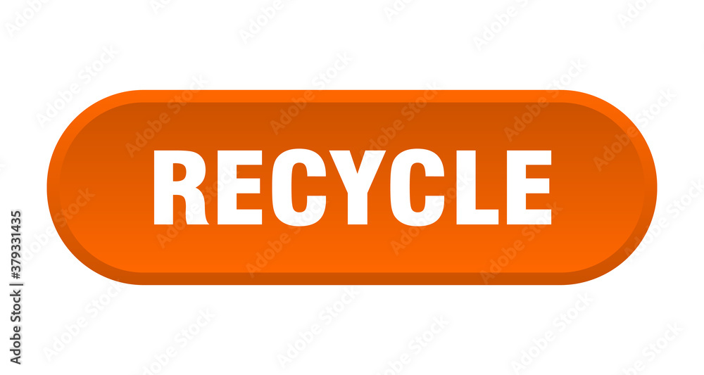 recycle button. rounded sign on white background recycle button. rounded sign on white background