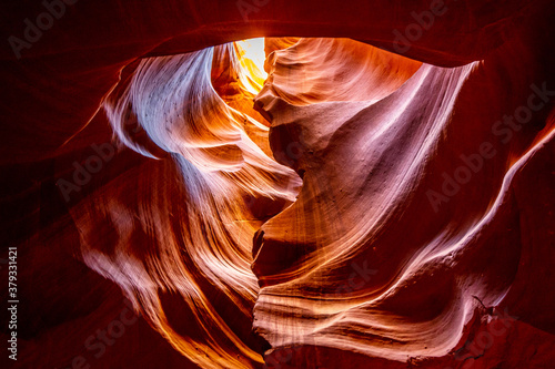View of Antelope canyon before noon during summer season ( Upper ) . One of the most famous landscape in Arizona and locate near the town name Page , Arizona , United States of America