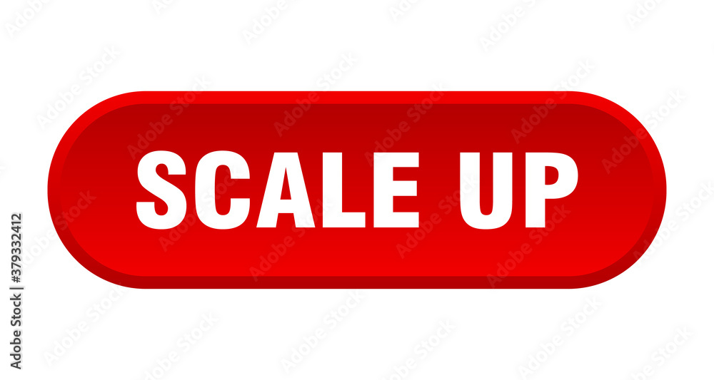scale up button. rounded sign on white background scale up button. rounded sign on white background