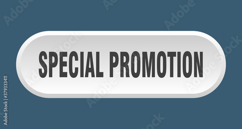 special promotion button. rounded sign on white background