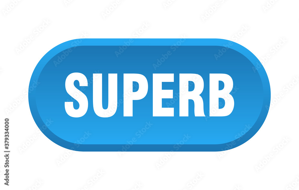 superb button. rounded sign on white background superb button. rounded sign on white background