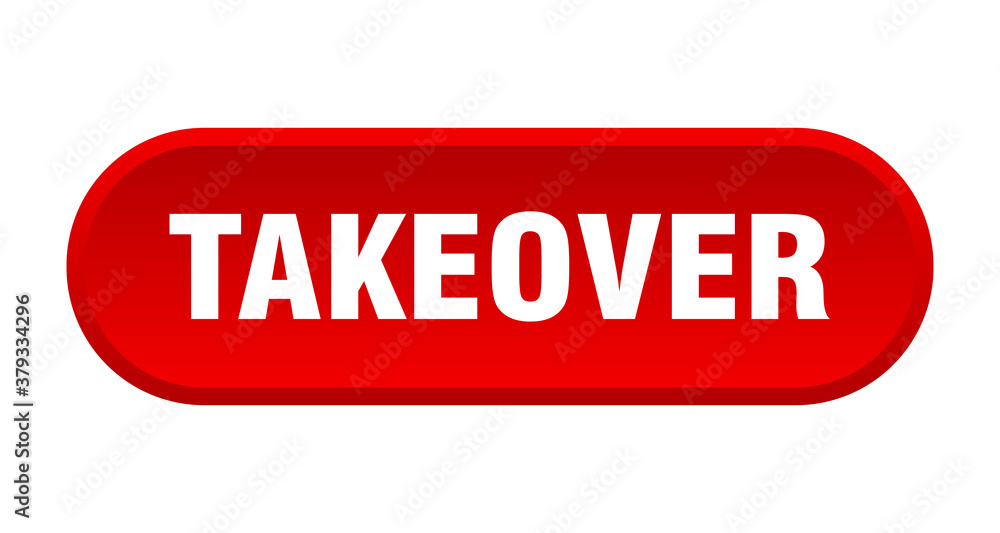 takeover button. rounded sign on white background takeover button. rounded sign on white background