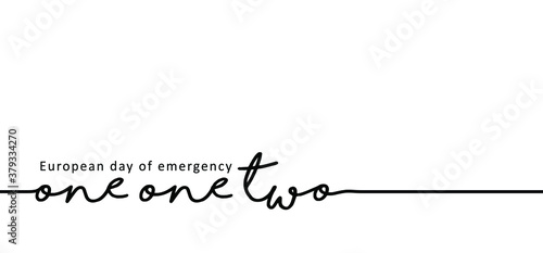 Helpline European day of emergency number 112 Day 11 february 11 SOS symbool Safety first Medical logo Vector Fun sign icon icons Distress signal Alarm help location pincall phone lifebuoy police