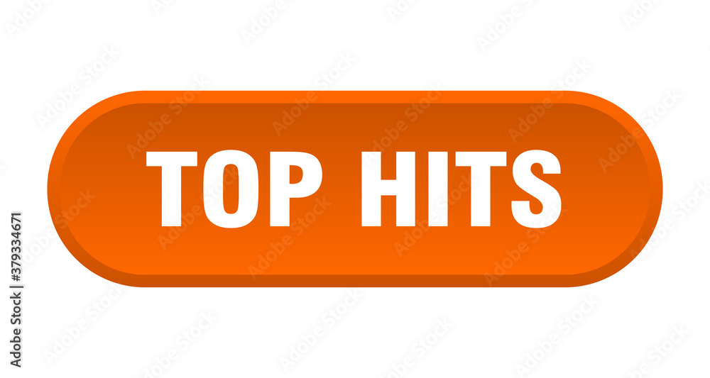 top hits button. rounded sign on white background top hits button. rounded sign on white background