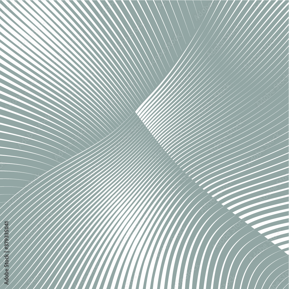 Abstract warped Diagonal Striped Background . Vector curved twisted slanting, waved lines texture